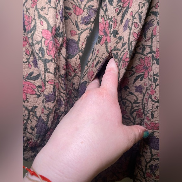 EUC Ian Mosh Double Breasted Floral Gauze Jacket Cotton Puff Sleeve Wearable Art - Picture 9 of 16